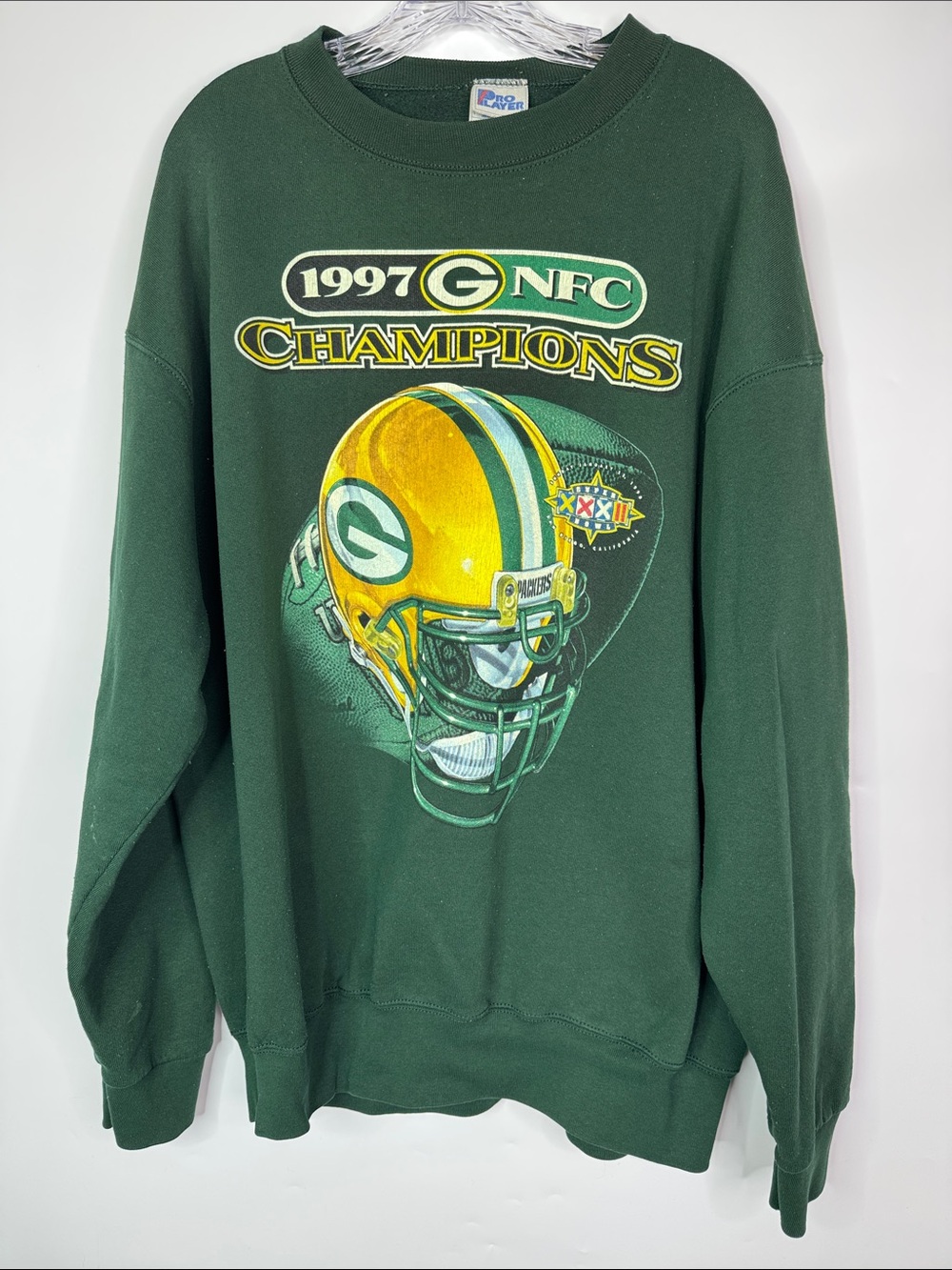 Vintage Pro Player Green Bay Packers 1997 NFC Champions Green Sweatshirt XXL